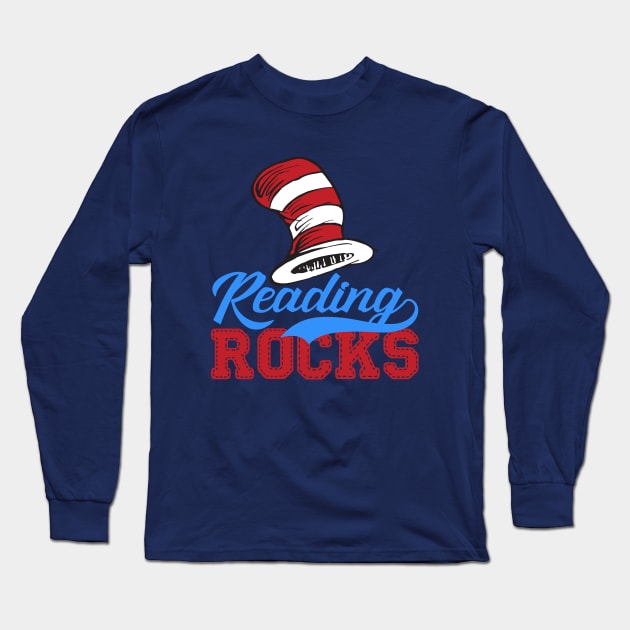 Reading Rocks - Read Across America Long Sleeve T-Shirt by lastradaimamo